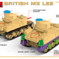 Opciones de montaje, foto lateral de la maqueta del carro británico M3 Lee en escala 1:35 de Miniart referencia 35270