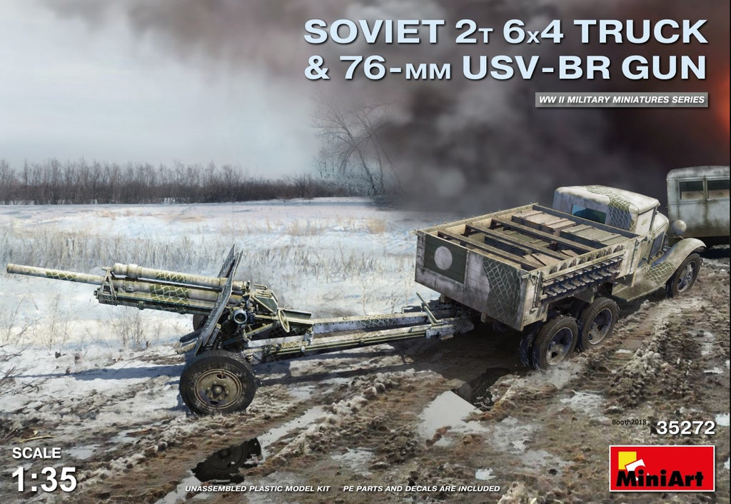 MINIART (1/35) Soviet 2T 6x4 Truck & 76mm USV-BR Gun