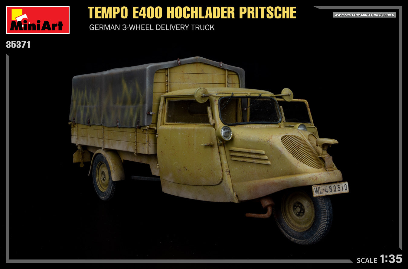 Perfil derecho de la maqueta del Tempo E400 de transporte militar en escala 1:35 de Miniart con referencia 35371