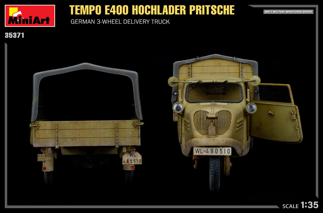 Fotos de la maqueta del Tempo E400 de transporte militar en escala 1:35 de Miniart con referencia 35371