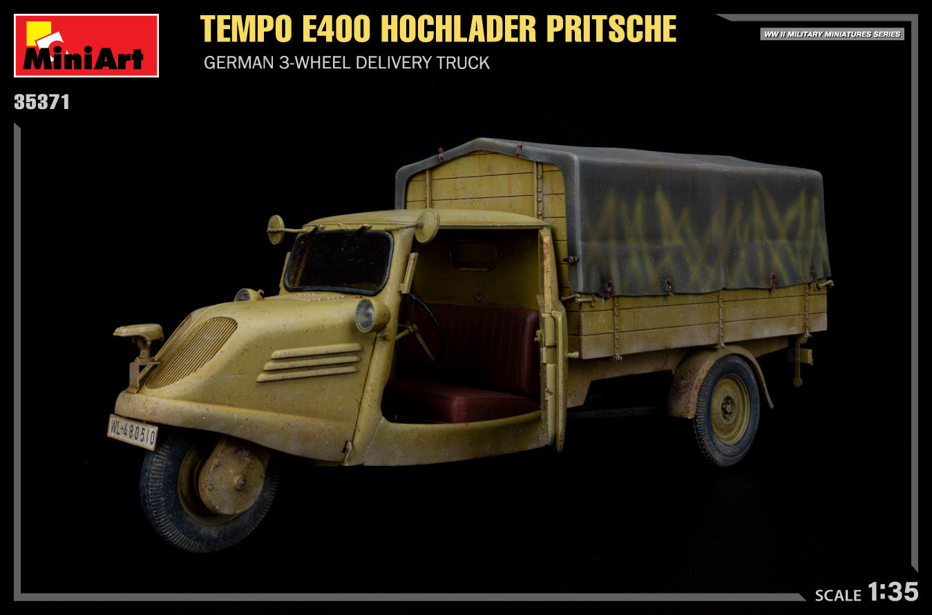 Perfil izquierdo de la maqueta del Tempo E400 de transporte militar en escala 1:35 de Miniart con referencia 35371