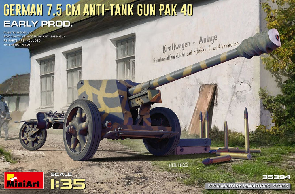 MINIART (1/35) German 7,5 cm Anti-Tank Gun PaK. 40 (early prod)