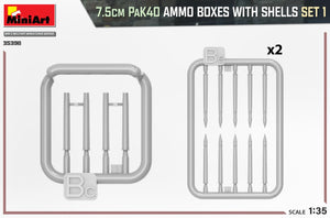 MINIART (1/35) 7.5cm PaK40 Ammo Boxes with Shells, set 1