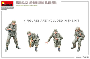 MINIART (1/35) German 7,5cm Anti-Tank Gun PaK 40. Mid Prod.With Field Artillery Crew