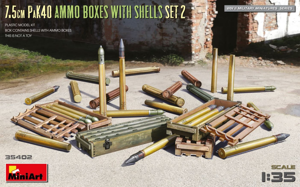 MINIART (1/35) 7.5cm PaK40 Ammo Boxes with Shells, set 2
