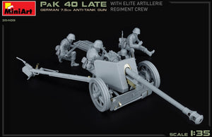 MINIART (1/35) German 7,5cm Anti-Tank Gun PaK 40 Late - With Elite Artillerie Regiment Crew