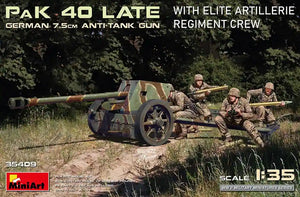 MINIART (1/35) German 7,5cm Anti-Tank Gun PaK 40 Late - With Elite Artillerie Regiment Crew