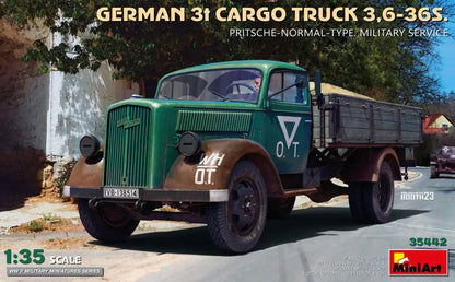 MINIART (1/35) Deutscher 3t-Lastkraftwagen 3.6-36S. Pritsche-Normal-Militärdienst