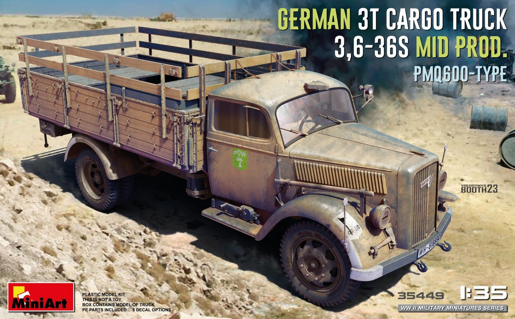 MINIART (1/35) German 3t Cargo Truck 3,6-36S Mid Prod. PMQ600-Type