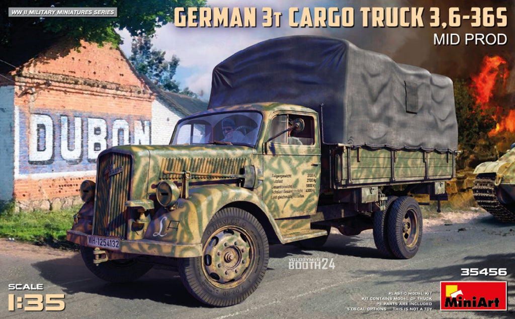 MINIART (1/35) German 3t Cargo Truck 3,6-36S Mid Prod