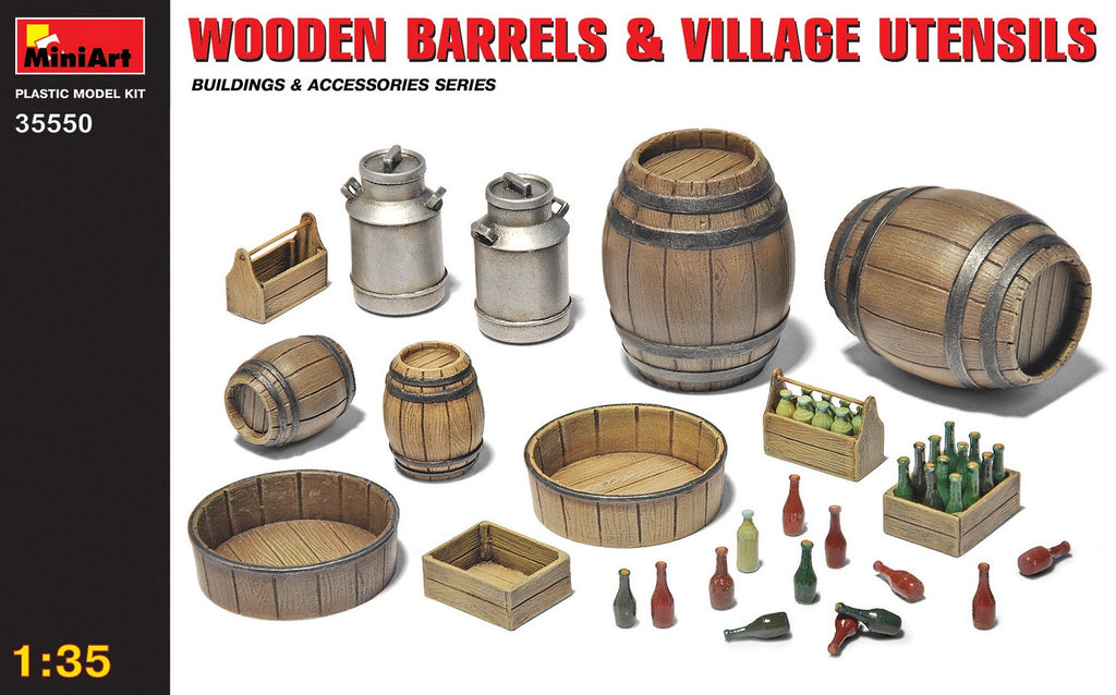 MINIART (1/35) Wooden Barrels & Village Utensils