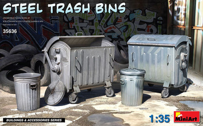 MINIART (1/35) Steel Trash Bins (Contenedores de Basura)