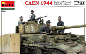 MINIART (1/35) Caen 1944: Pz.Kpfw.IV  Ausf.H &  Kfz.70 con equipaggio. Set grande