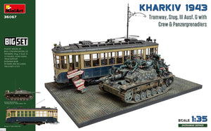 MINIART (1/35) Kharkiv 1943: Tram & Stug. III Ausf. G w/Crew. Big Set