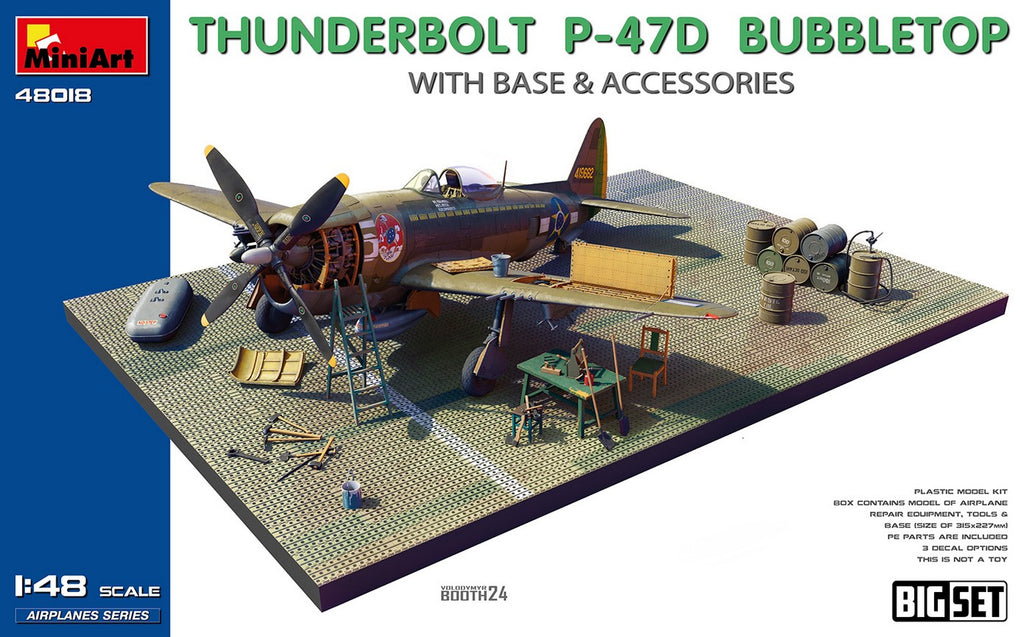 MINIART (1/48) Thunderbolt P-47D Bubbletop With Base and Accessories