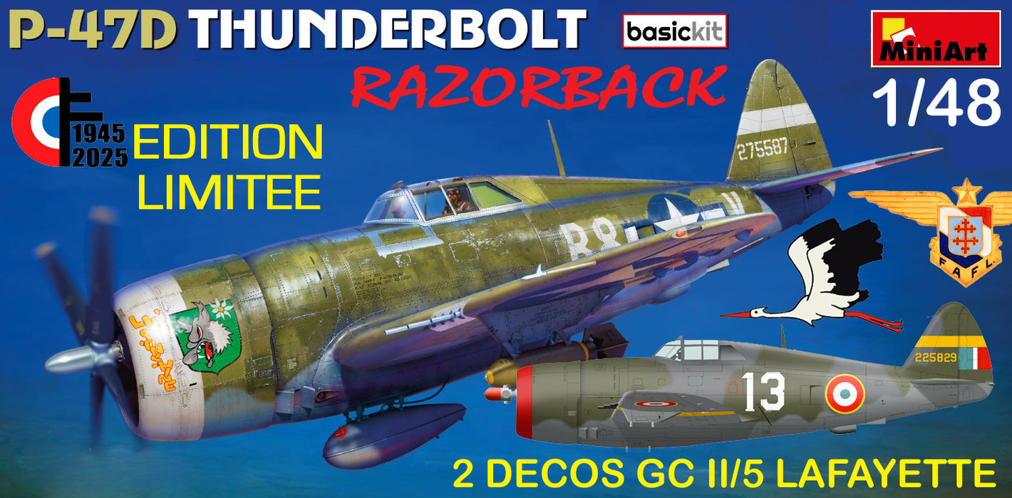 MINIART (1/48) P-47D-11RE Thunderbolt Basic Kit - Calcas Francesas (Edición Especial)