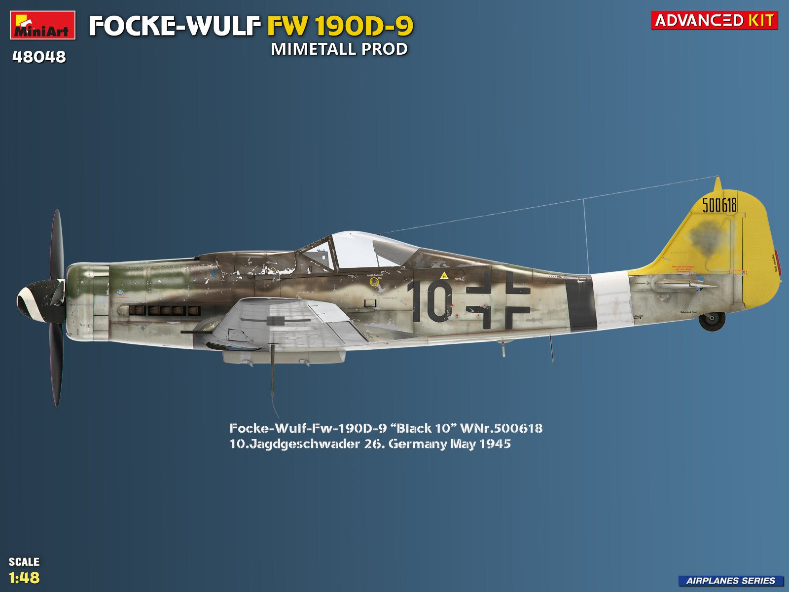 Decoración 2 de la maqueta del caza alemán Fw-190 D9 en escala 1:48 de Miniart referencia 48040