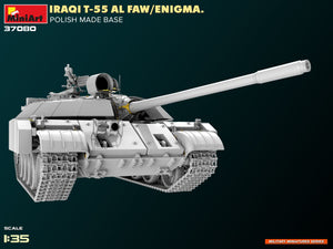 Foto frontal del tanque irakí T-55 Al Faw Enigma con base polaca en escala 1:35 de Miniart referencia 37080
