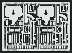 Plancha 2 del set de mejora de fotograbado para el exterior del M-113 ACAV de Tamiya en escala 1:35, fabricado por Eduard referencia 35401