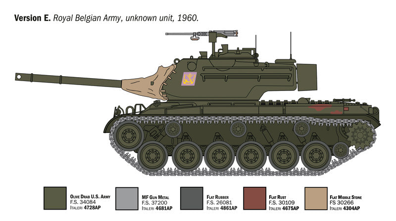 Decoración belga de la maqueta del carro norteamericano M-47 Patton en escala 1:35 de Italeri referencia 6763