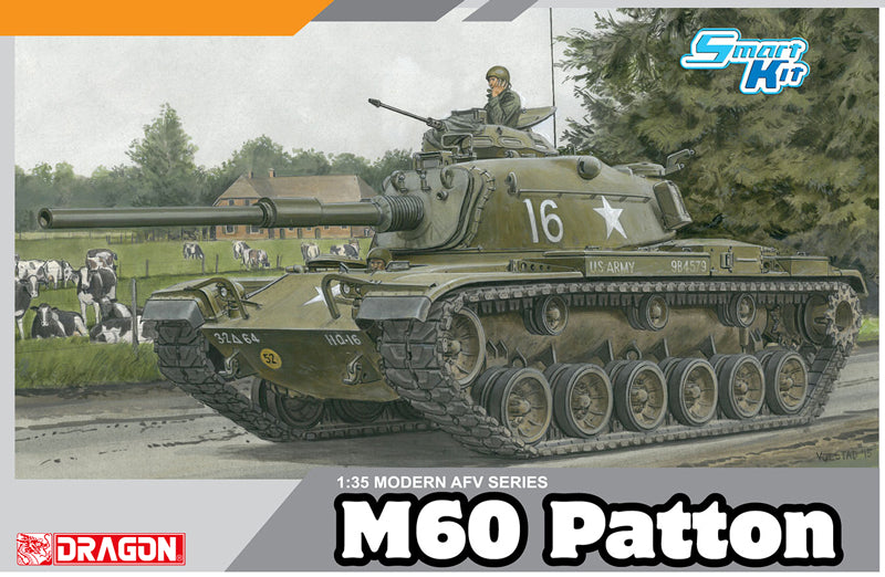Portada de la caja de la maqueta del carro de combate M60 Patton en escala 1:35 de Dragon referencia 3553