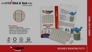 Instrucciones de las pastillas de masilla adhesiva en reusable estilo blutack de Mirage Hobby envase de 60gr referencia 100113