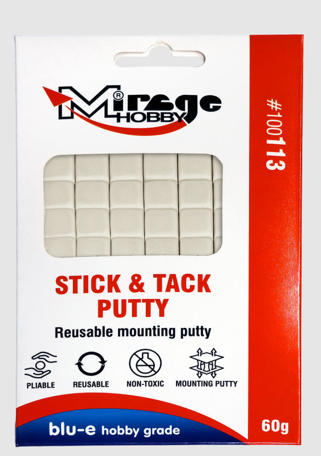 Pastillas de masilla adhesiva en reusable estilo blutack de Mirage Hobby envase de 60gr referencia 100113