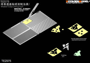 Herramienta para marcar hexágonos de distintas escalas en cinta de enmascarar de Voyager Model referencia TEZ075