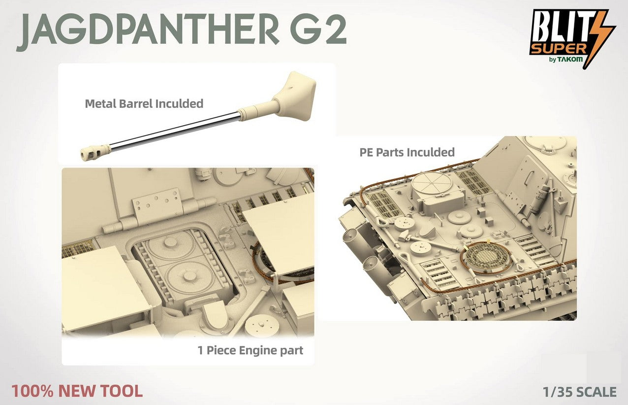Mejoras de la maqueta del cazacarros alemán Jagdpanther G2 en escala 1:35 del fabricante Das Werk 35042