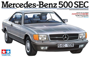 Portada de la caja de la maqueta del Mercedes Benz 500 SEC escala 1:24 de Tamiya referencia 24029