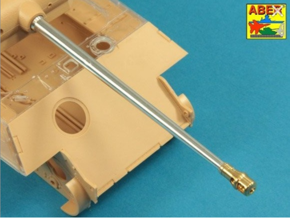 Foto del cañón de metal para maquetas de RFM del tanque alemán Panther en versión G en escala 1:35 de Aber con referencia 35L246