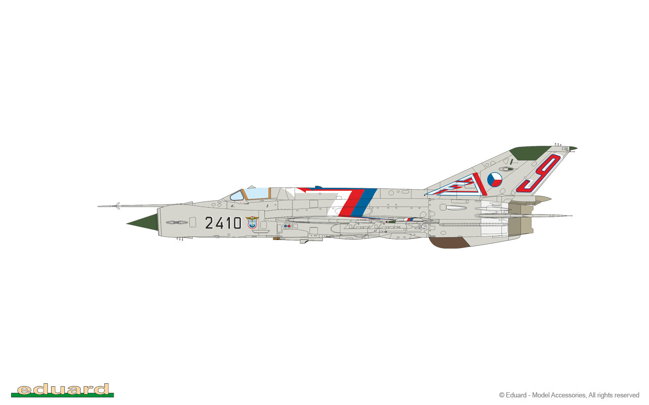 Esquema de pintura 1 de la maqueta del caza soviético Mig-21 MF en escala 1:72 de Eduard referencia 7469