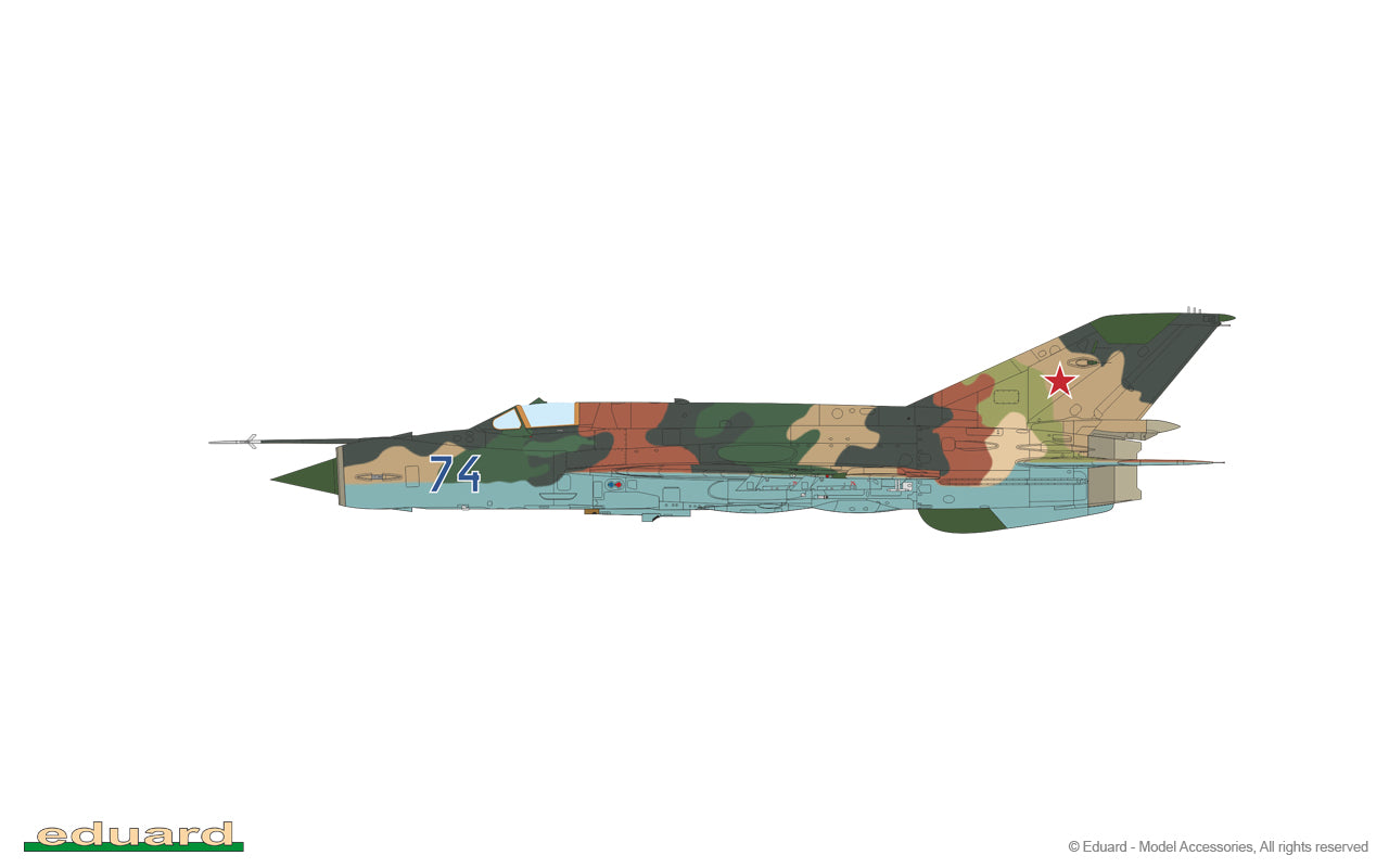 Esquema de pintura 2 de la maqueta del caza soviético Mig-21 MF en escala 1:72 de Eduard referencia 7469