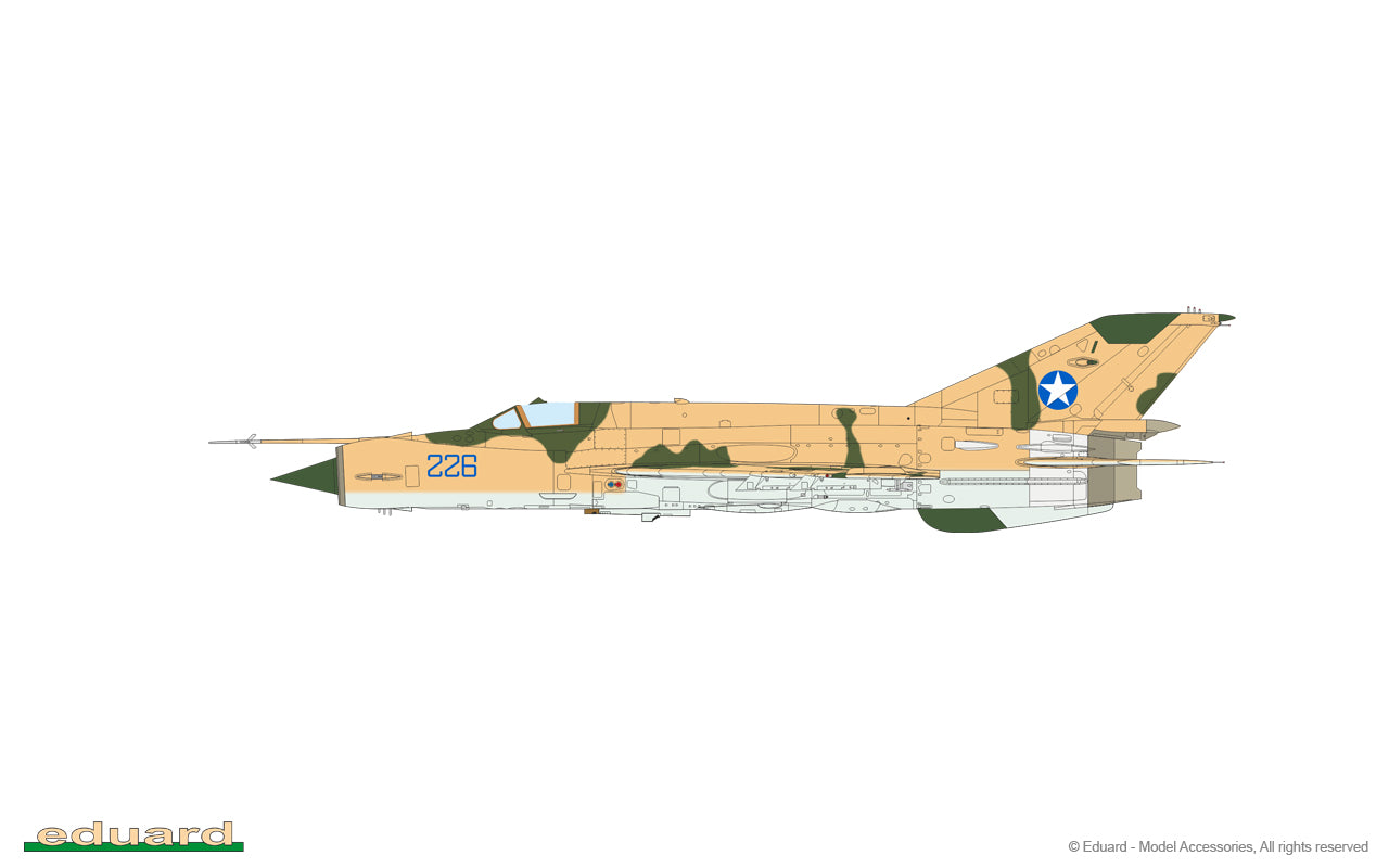 Esquema de pintura 4 de la maqueta del caza soviético Mig-21 MF en escala 1:72 de Eduard referencia 7469