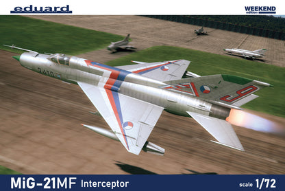 Portada de la caja de la maqueta del caza soviético Mig-21 MF en escala 1:72 de Eduard referencia 7469