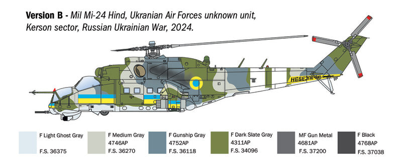Decoración 2 de la maqueta del helicóptero ruso Mi-24 / Mi-35 en escala 1:72 de Italeri referencia 1432
