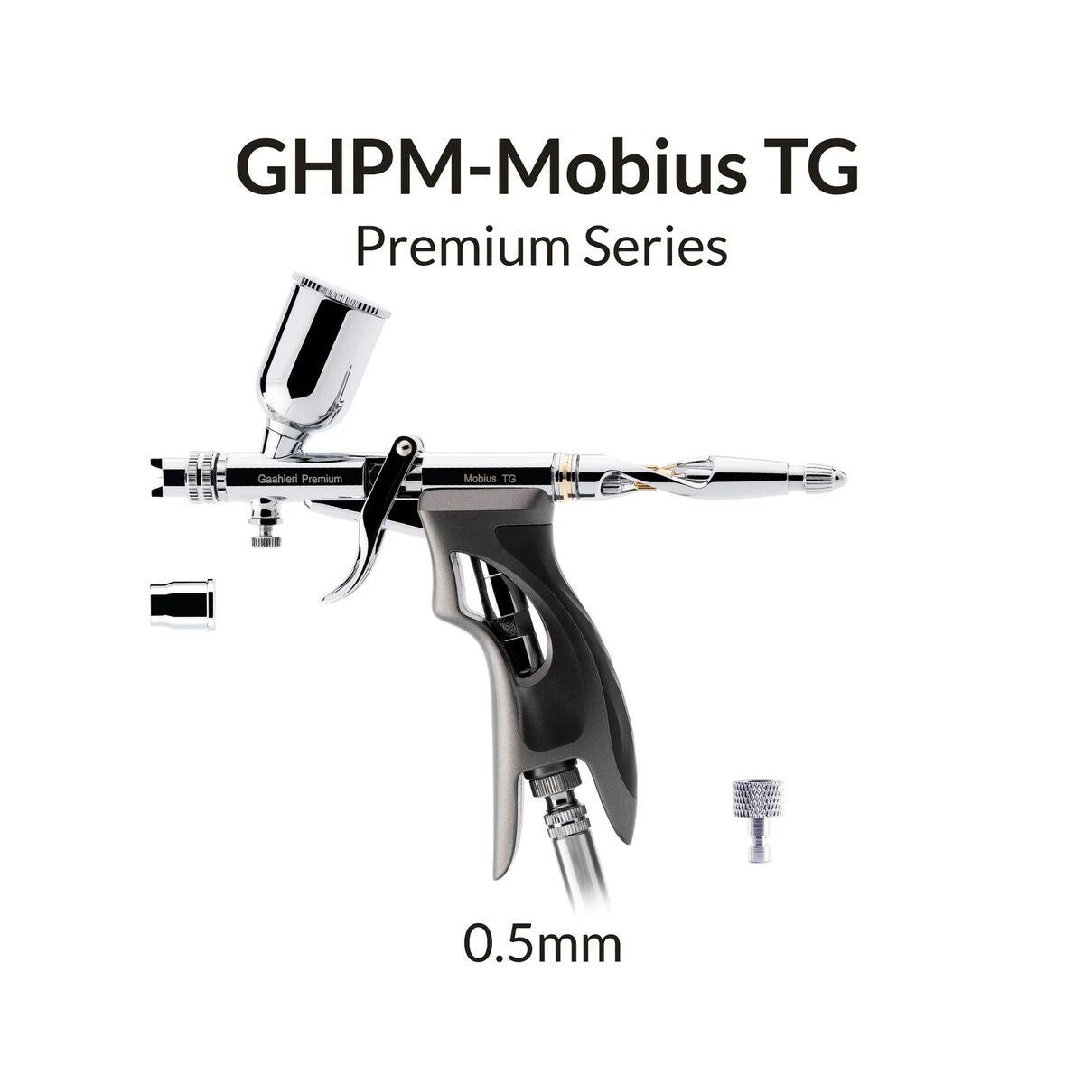 Portada del aerografo de 0,5mm Mobius TG con gatillo y empuñadura de Gaahleri