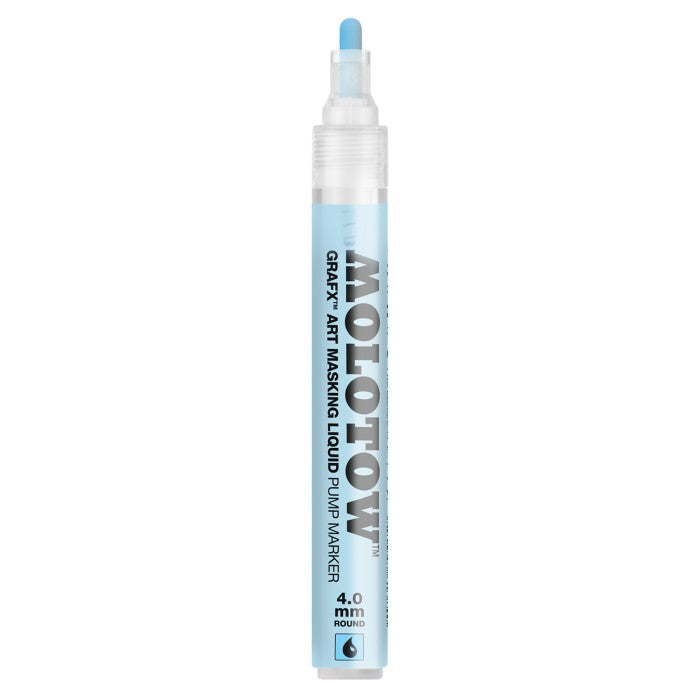 Uso del lápiz aplicador de máscara líquida para enmascarar con punta de 4mm y recargable de Molotow referencia 728-002