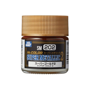 Bote de pintura Mr. Hobby Super Metallic color Super Gold  2 referencia SM202