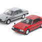 Foto con ambas decoracione de la maqueta del Nissan Skyline Sedan 2000 Turbo GT ES en escala 1:24 de Tamiya referencia 24374