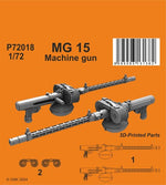 Set de 2 ametralladoras alemanas MG15 para aviones de la 2ªGM en escala 1:72 de CMK referencia P72018