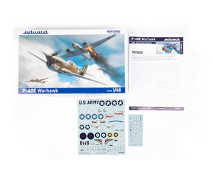 Contenido de la caja de la maqueta del caza P-40E en escala 1:48 de Eduard referencia 84207