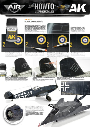 Instrucciones de uso para el panelador Enamel de AK para camuflajes negros o nocturnos referencia 2075