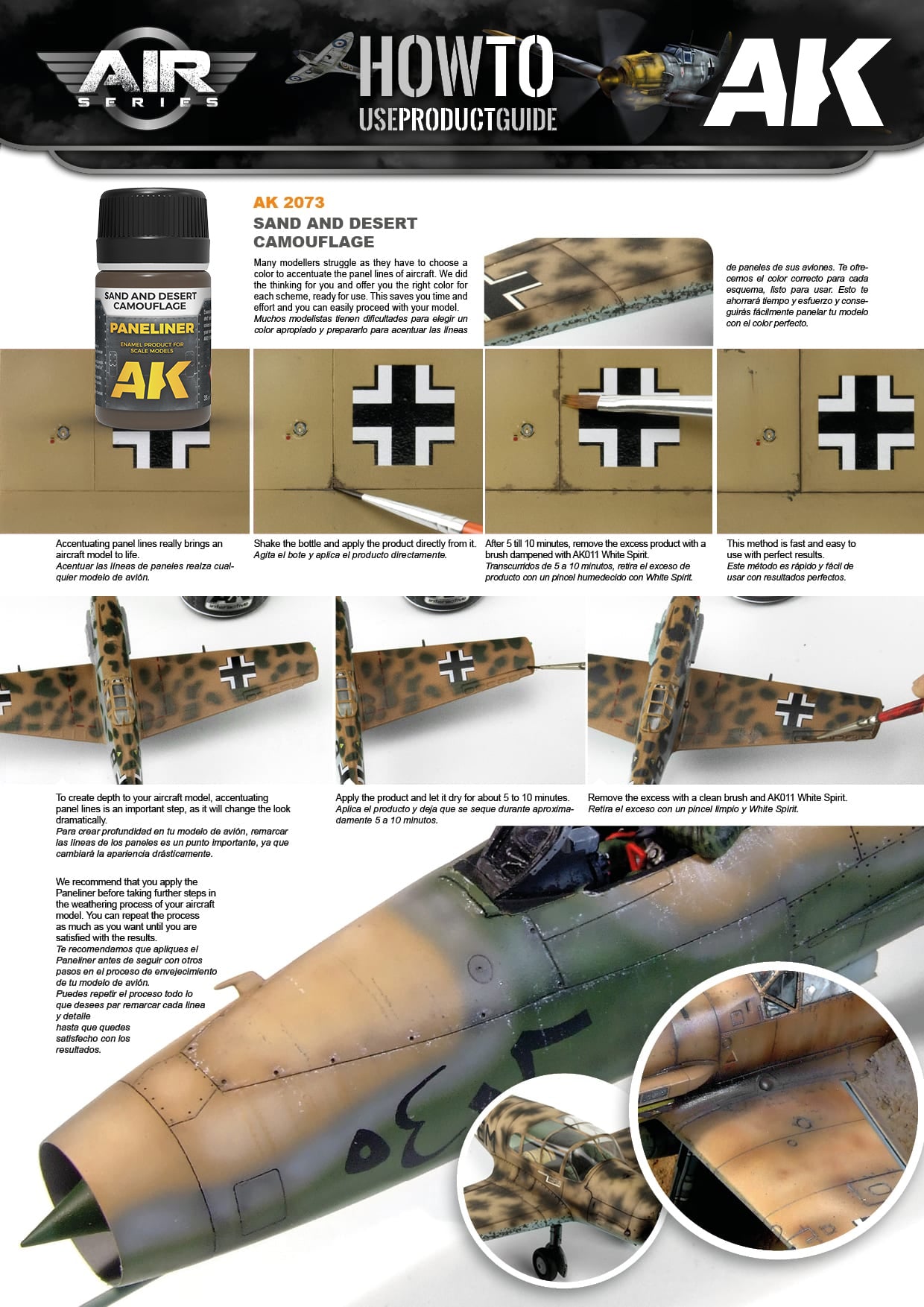 Instrucciones para el panelador Enamel de AK para camuflajes arena y desérticos referencia 2073