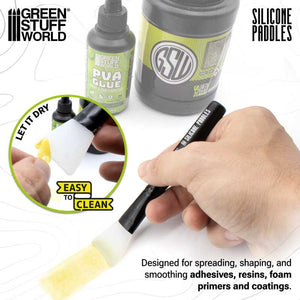 Uso del pincel o brocha aplicadora de productos viscosos de Green Stuff World