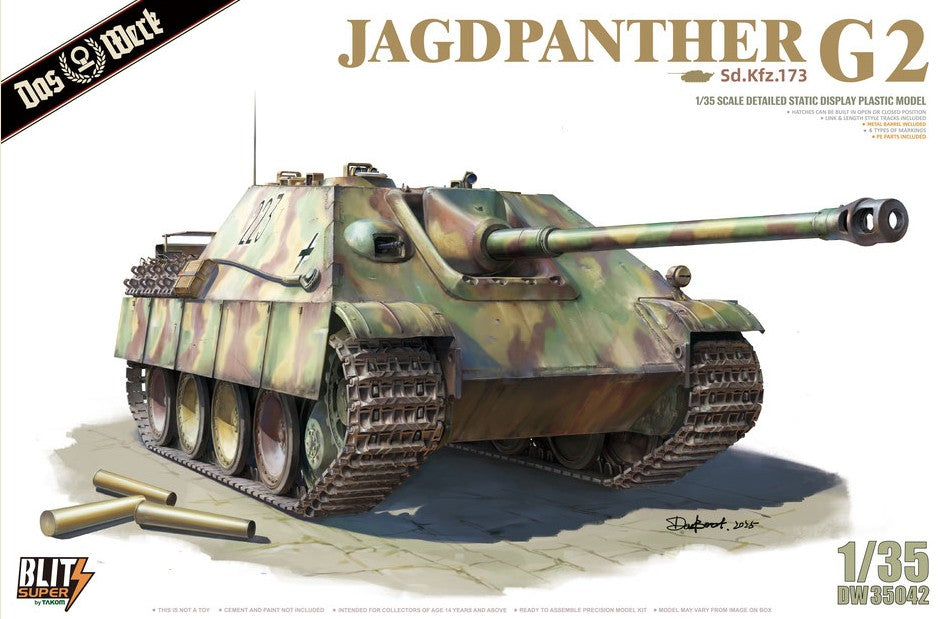 Portada de la maqueta del zazacarros alemán Jagdpanther G2 en escala 1:35 del fabricante Das Werk 35042