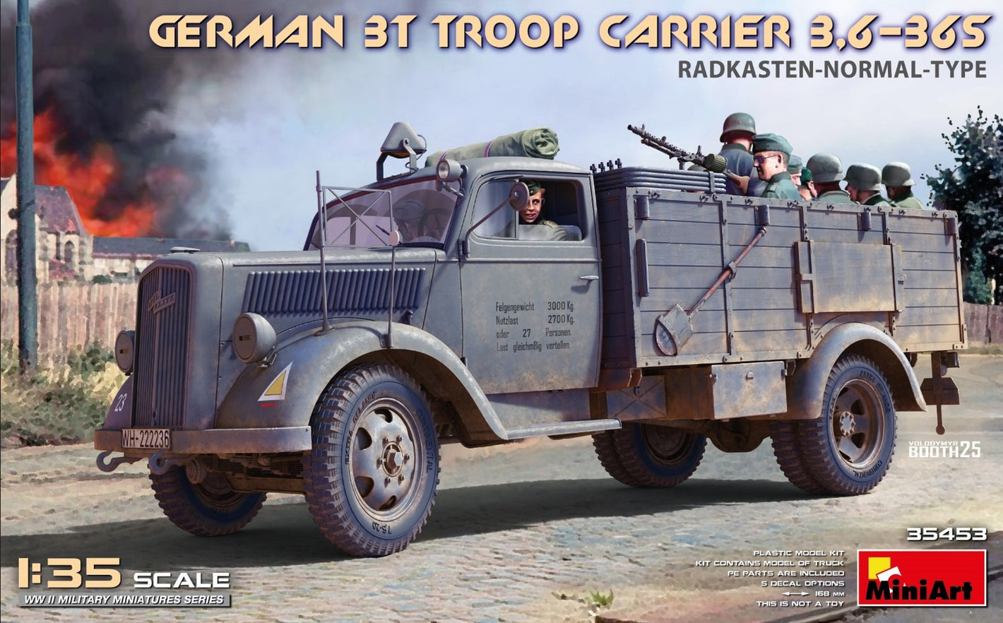 Portada de la maqueta del Opel Blitz 3 Toneladas a 1:35 de Miniart con referencia 35453