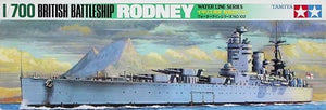 Portada de la maqueta del acorazado inglés Rodney en escala 1:700 de Tamiya con referencia 77502