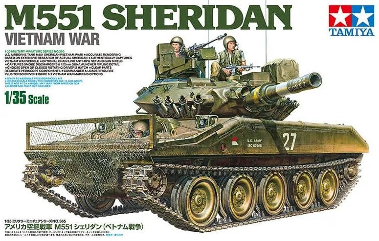 Portada del tanque norteamericano M551 Sheridan en Vietnam en escala 1:35 de Tamiya con referencia 35365