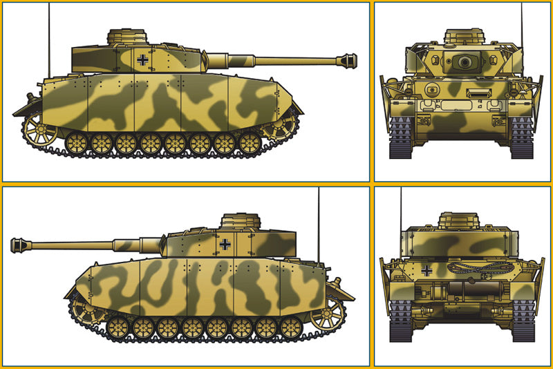 Esquema de pintura de la maqueta del tanque alemán Panzer IV en escala 1:72 de Italeri referencia 7007